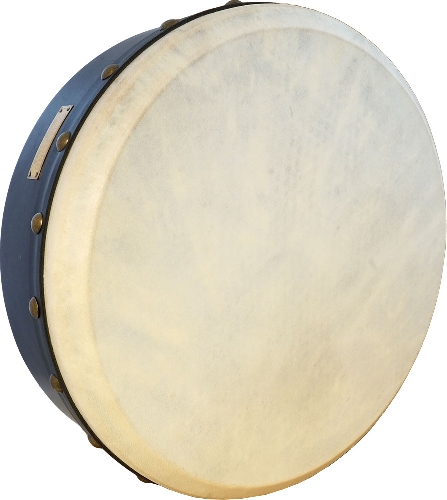 Waltons 16inch Bodhran, Tuneable. Mahogany 12.5cm deep, heavy duty laminated rim with rounded edges and arm cut out