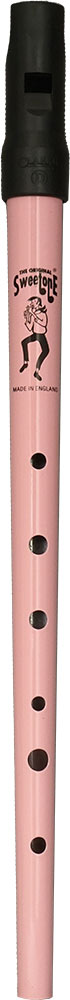 Clarke Sweetone High D Whistle, Pink Traditional tapering tin tube with moulded black plastic mouthpiece