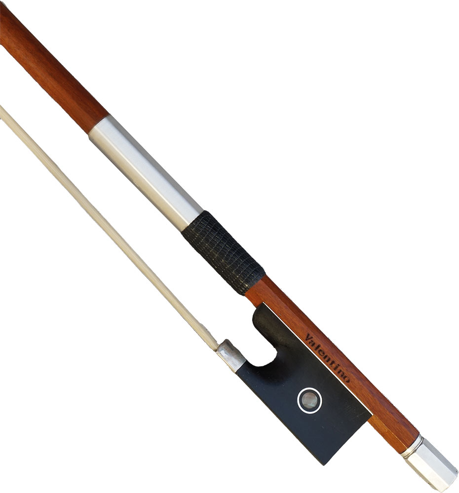 Valentino VVB-935 Violin Bow, 4/4 Size Fine selected Pernambuco round stick, abalone slide