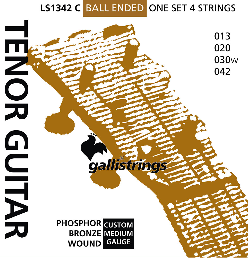 Galli LS1342 Tenor Guitar Strings For GDAE tuning, Phosphor Bronze wound, ball ended