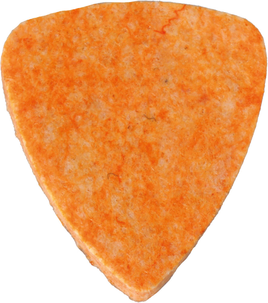 Viking VUP-1-O Felt Ukulele Pick, Orange Stiff felt pick, Approx 3mm thick. Standard pick shape