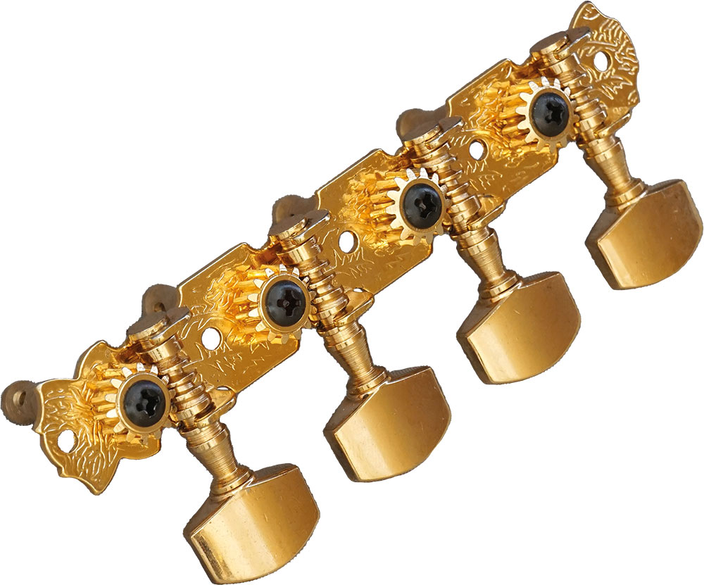 Viking VS-3120G A Style Machine Heads, Gold Strip machine heads with large metal buttons and brass cogs