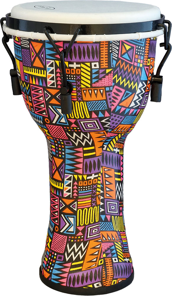 Bucara ADJ-840 Djembe 8inch, Tuneable PVC shell with a brightly colored sarong wrap