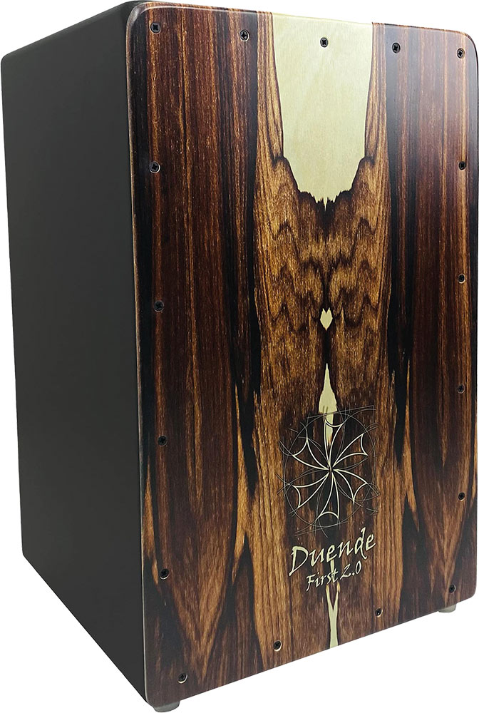 Duende First Flamenco Cajon, Ziricote Nat Front plate is a 3mm birch with a natural ziricote finish top