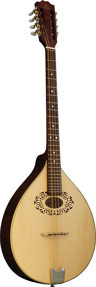 Hora M1087 Octave Mandolin, Solid Spruce Solid maple body. Lazer cut sound hole pattern. Natural satin finish