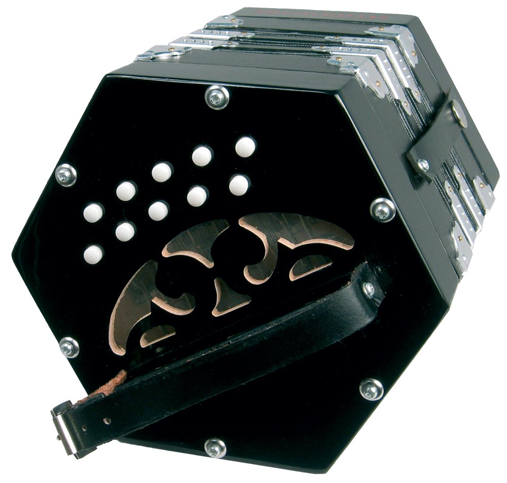 Scarlatti SC-20 C/G Anglo Concertina, 20 Key Currently Unavailable. Anglo 20 button in C/G, black pearl, plastic buttons