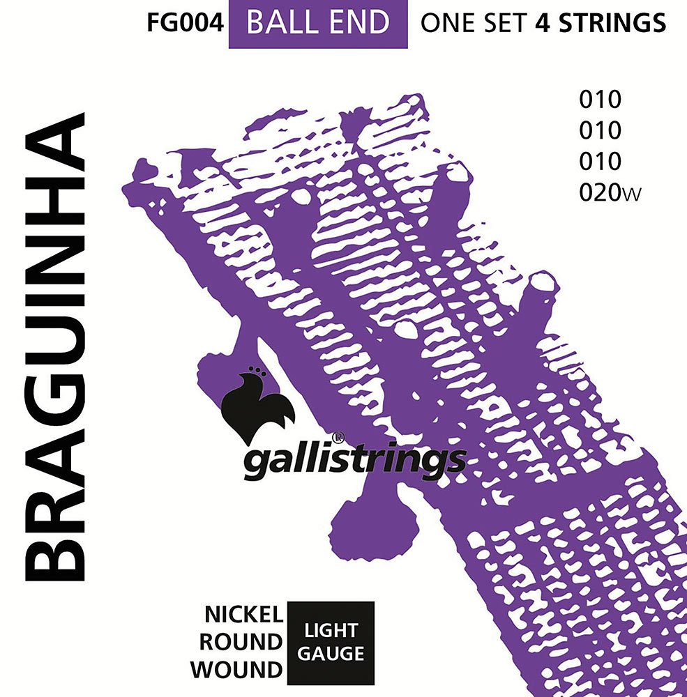 Galli FG004 Braguinha String Set Set of 4 ball ended strings for tuning D, G, B, D