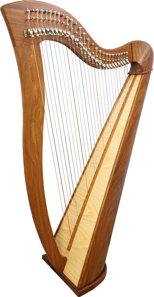 Glenluce Dornal 27 String Harp, Full Levered 3 1/2 Octaves C3 to A6. Color coded semi tone levers