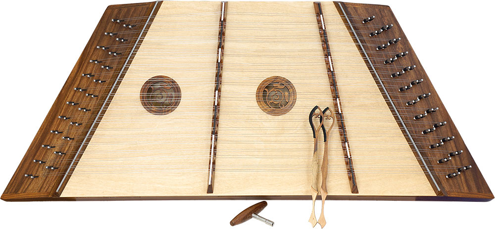 Atlas AHD-12/11 Hammered Dulcimer 12/11 Spruce ply top with 2 rosewood rosettes over the soundholes