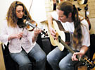 Andy Glass and Jenny Newman playing at the launch