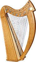 Stoney End Brea Double Strung Harp. CFB Levers